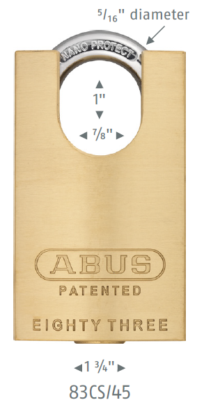 83CS/45 Brass 83 Padlock (Zero-Bitted)