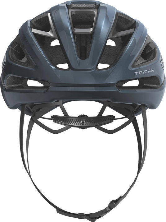 Blue helmet with 'Taipan' branding on a white background.