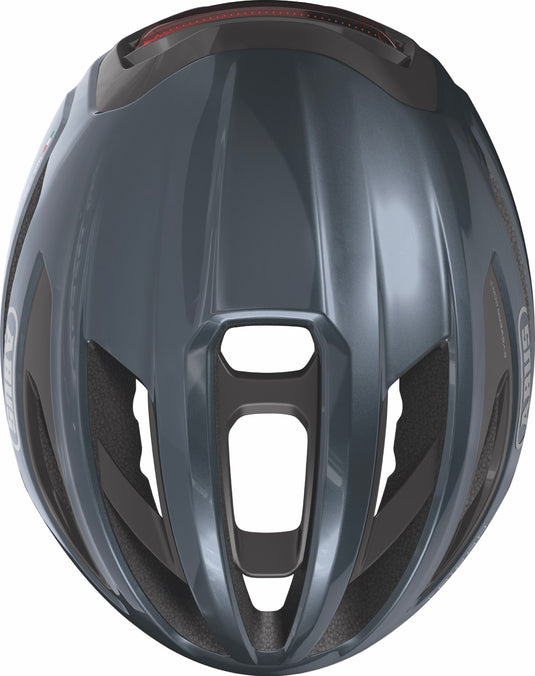 Blue bicycle helmet on a white background