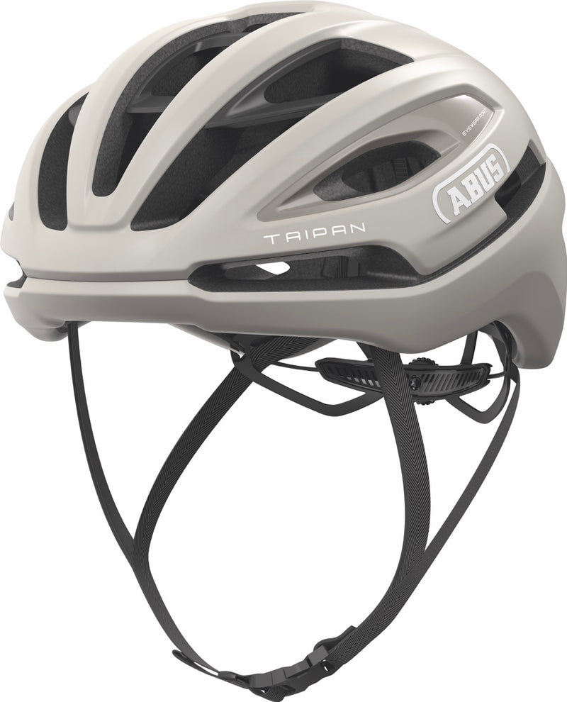 Load image into Gallery viewer, sand beige bicycle helmet with black straps on a white background #color_sand beige

