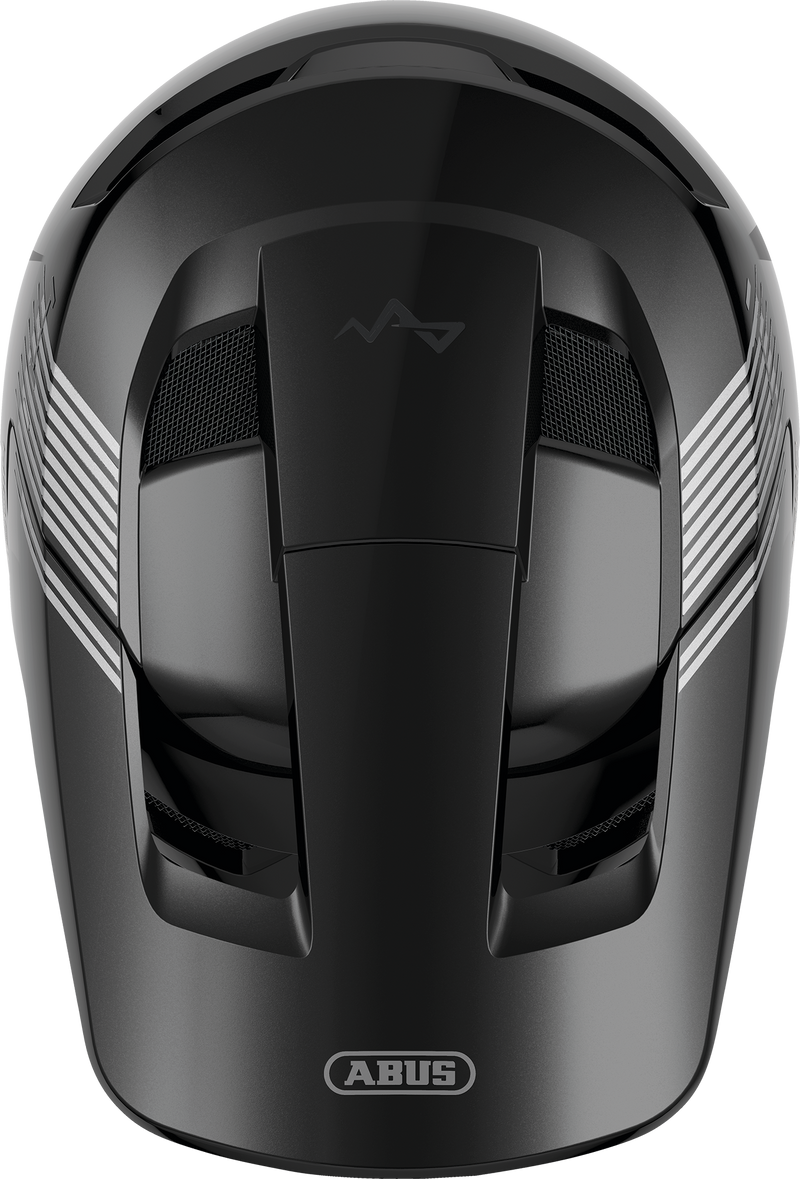 Load image into Gallery viewer, top view of black full-face helmet #color_shiny black
