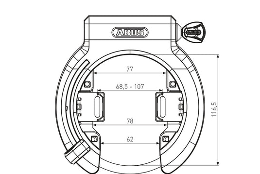 technical drawing of 6950m frame lock